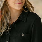 Teagan Black Ultra Soft Shirt Dress | Milk & Baby