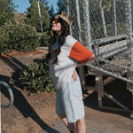 Hot Dogs | Adult Cotton Tee styled with shorts in a sunny outdoor setting, perfect casual wear for any occasion.