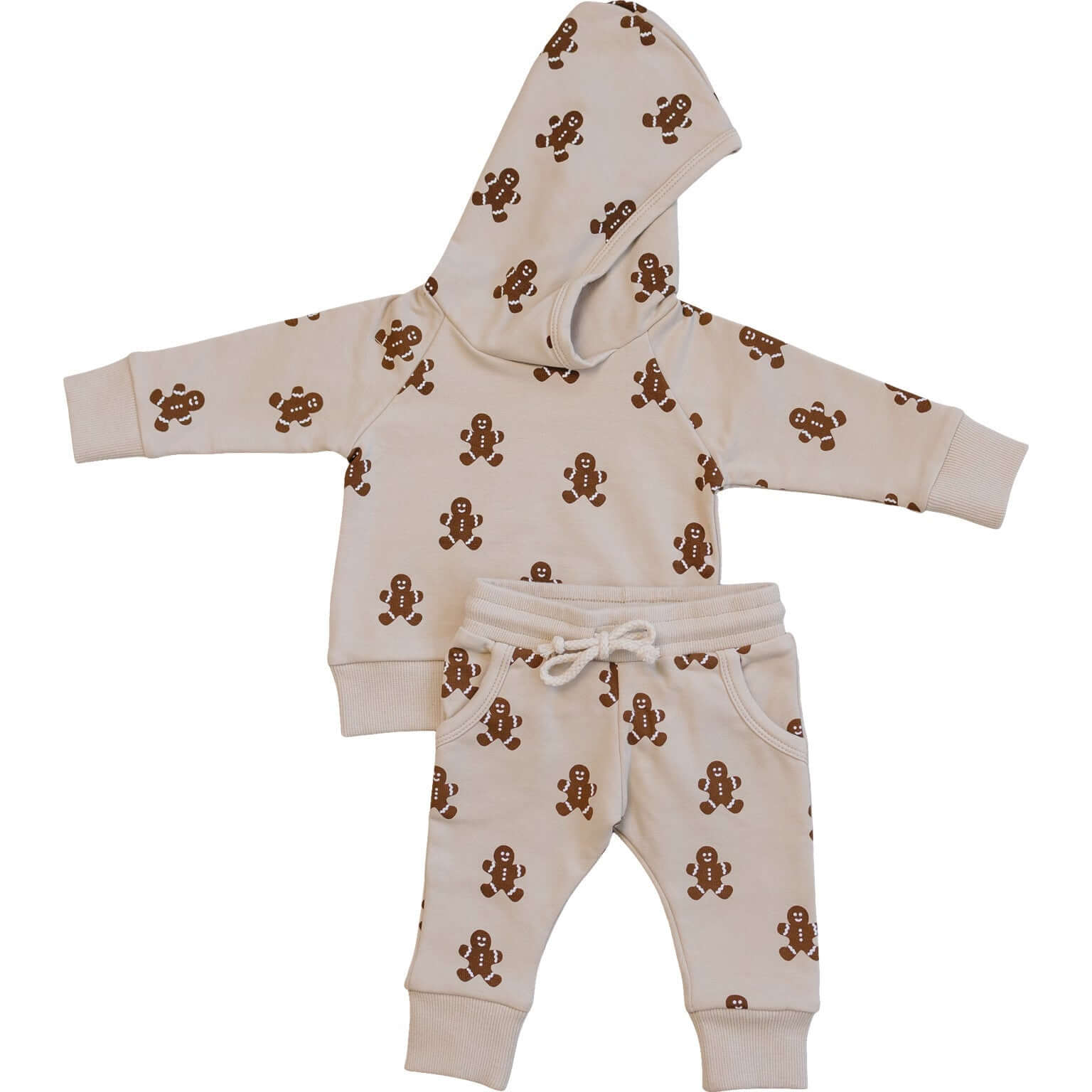 Gingerbread Hooded French Terry Set | Milk & Baby