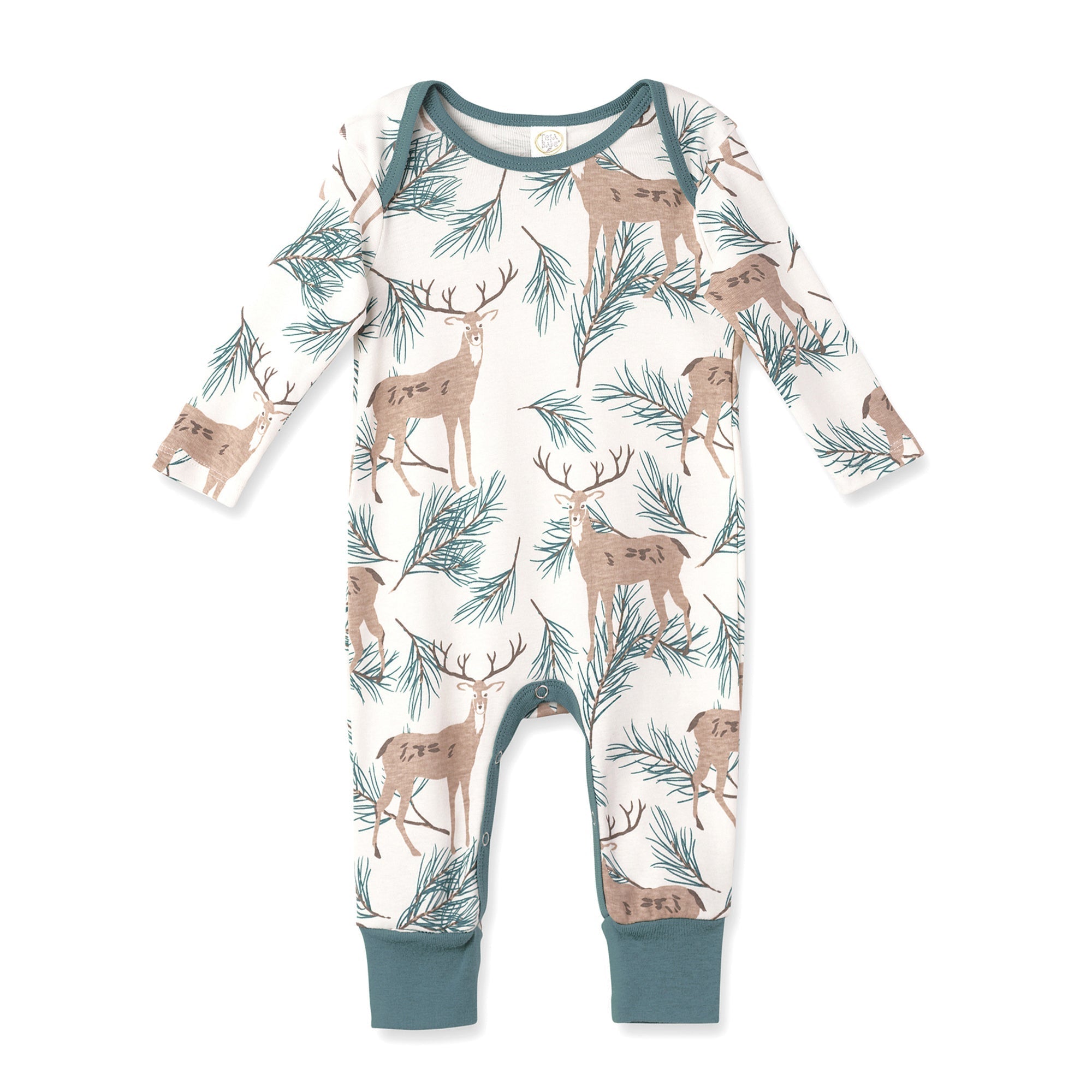 Christmas Deer Pine Bamboo Romper | Milk & Baby