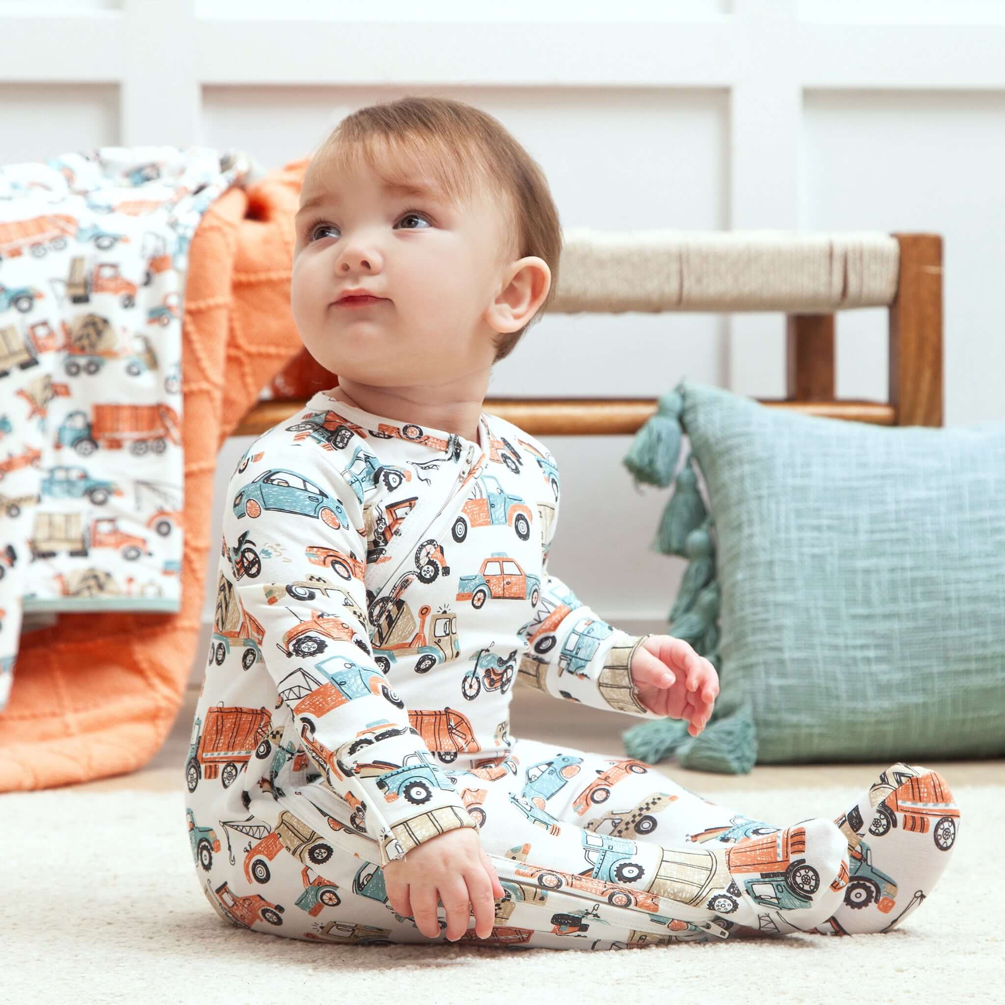 Let's Ride Bamboo Zipper Romper | Milk & Baby
