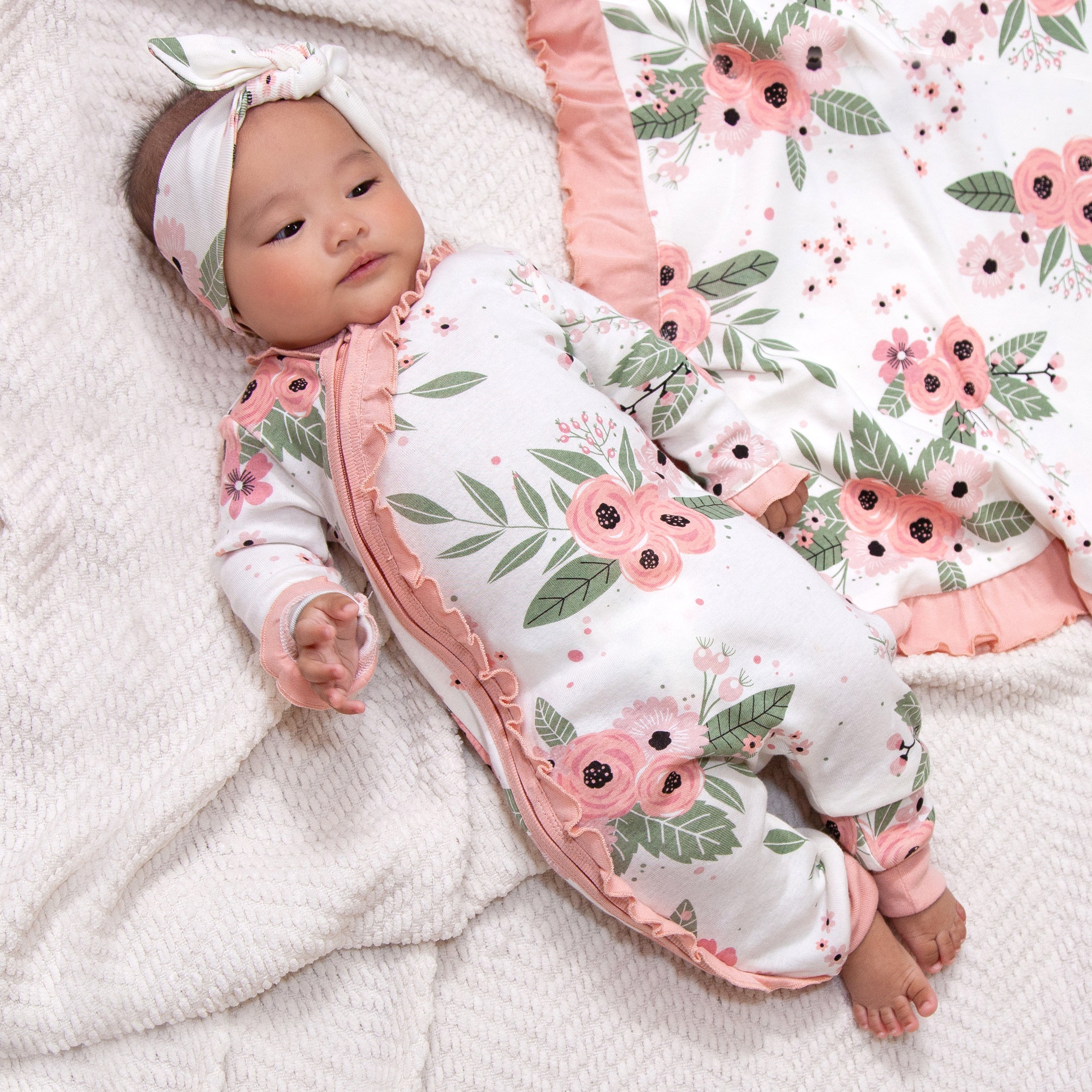 Baby Girl Jardin Floral Romper | Milk & Baby