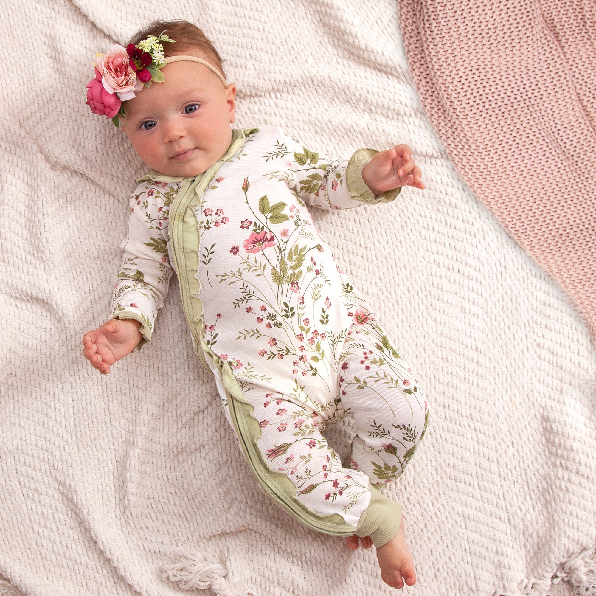 Pretty Petals Bamboo Zipper | Milk & Baby