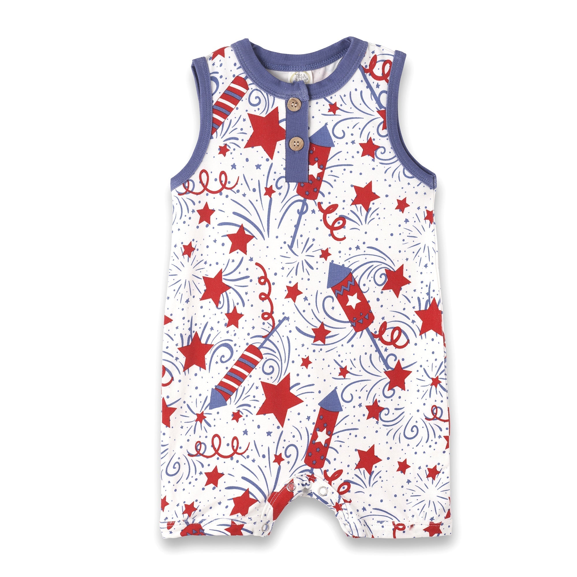 Patriotic Sleeveless Shortie Romper | Milk & Baby