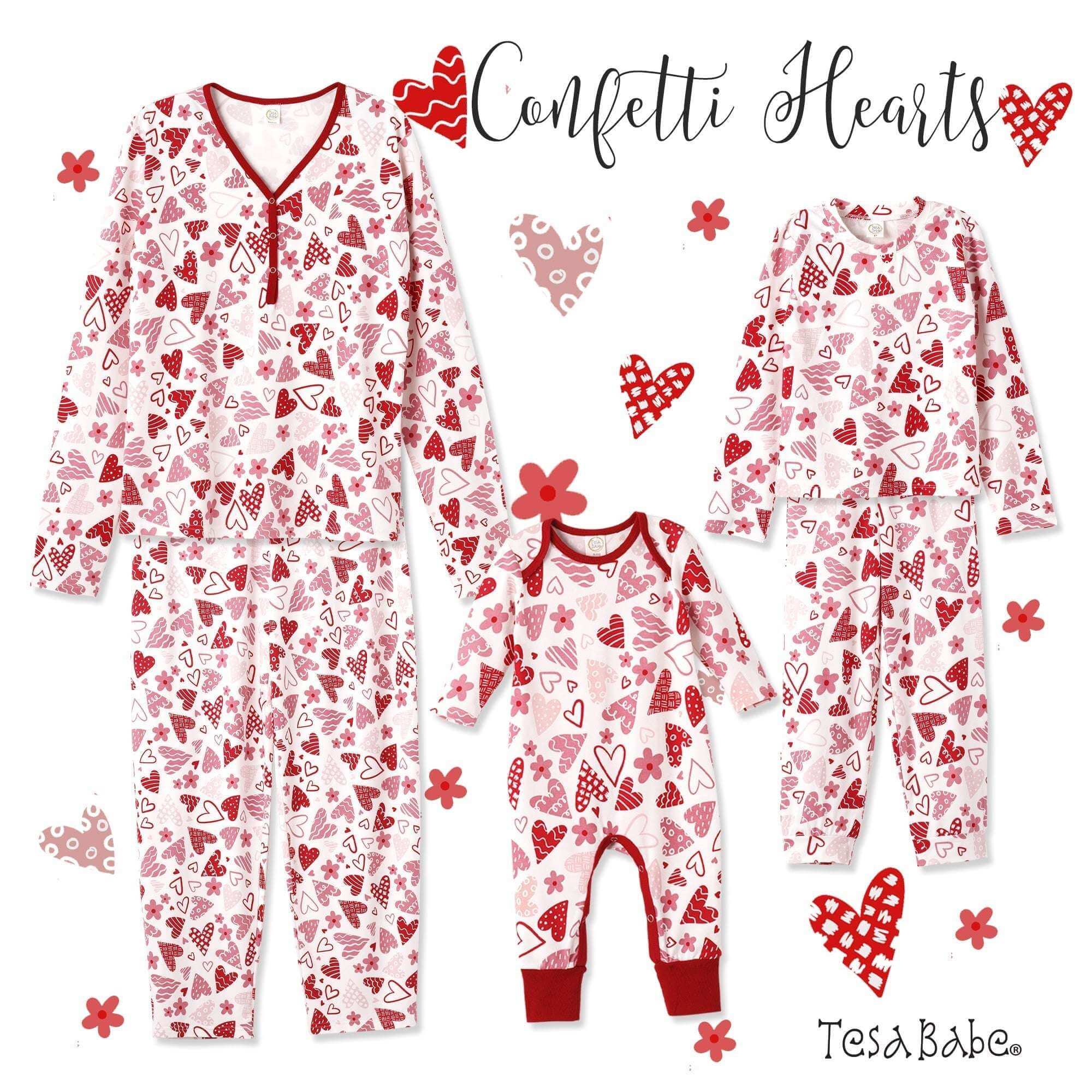 Hearts Women's Valentine Bamboo Pajama Set | Milk & Baby