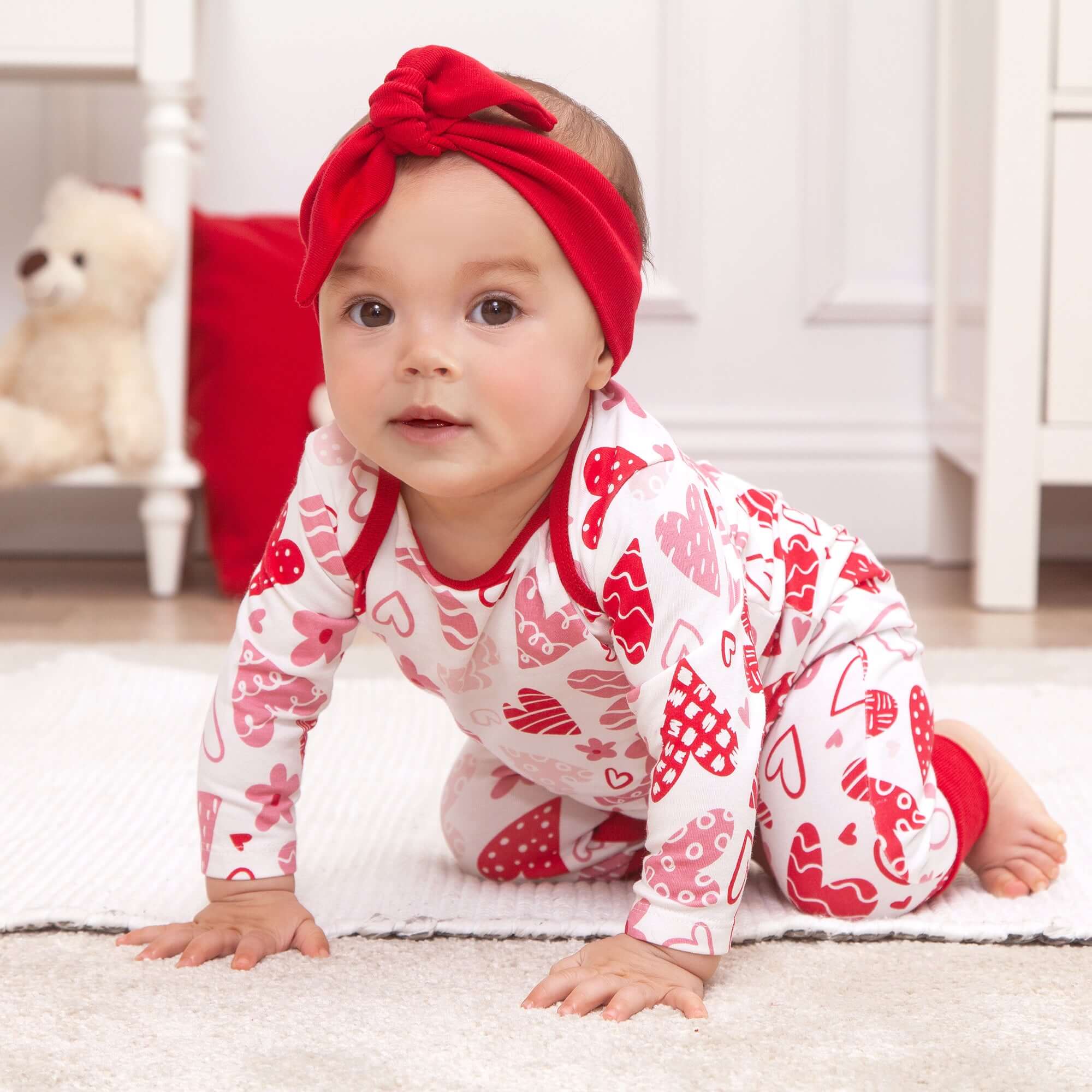 Hearts Bamboo Romper | Milk & Baby