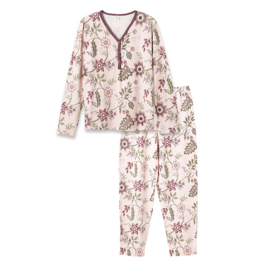 Floral Stitchery Women's Pajama Set Milk & Baby