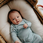 Blue Bird Ribbed Knotted Gown | Milk & Baby