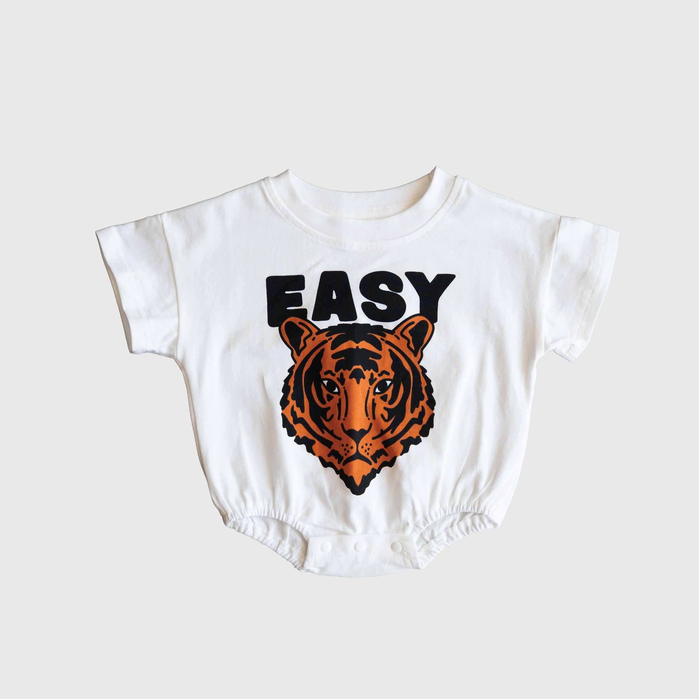 Forever French Baby Tiger Short Sleeve Baby Romper with Snaps | Milk & Baby
