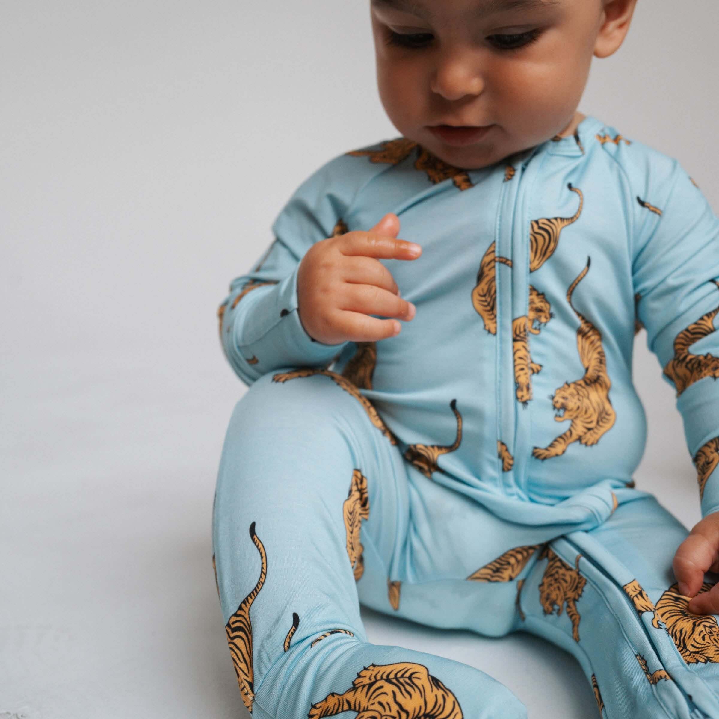 Tigers | Bamboo Zip Romper | Milk & Baby