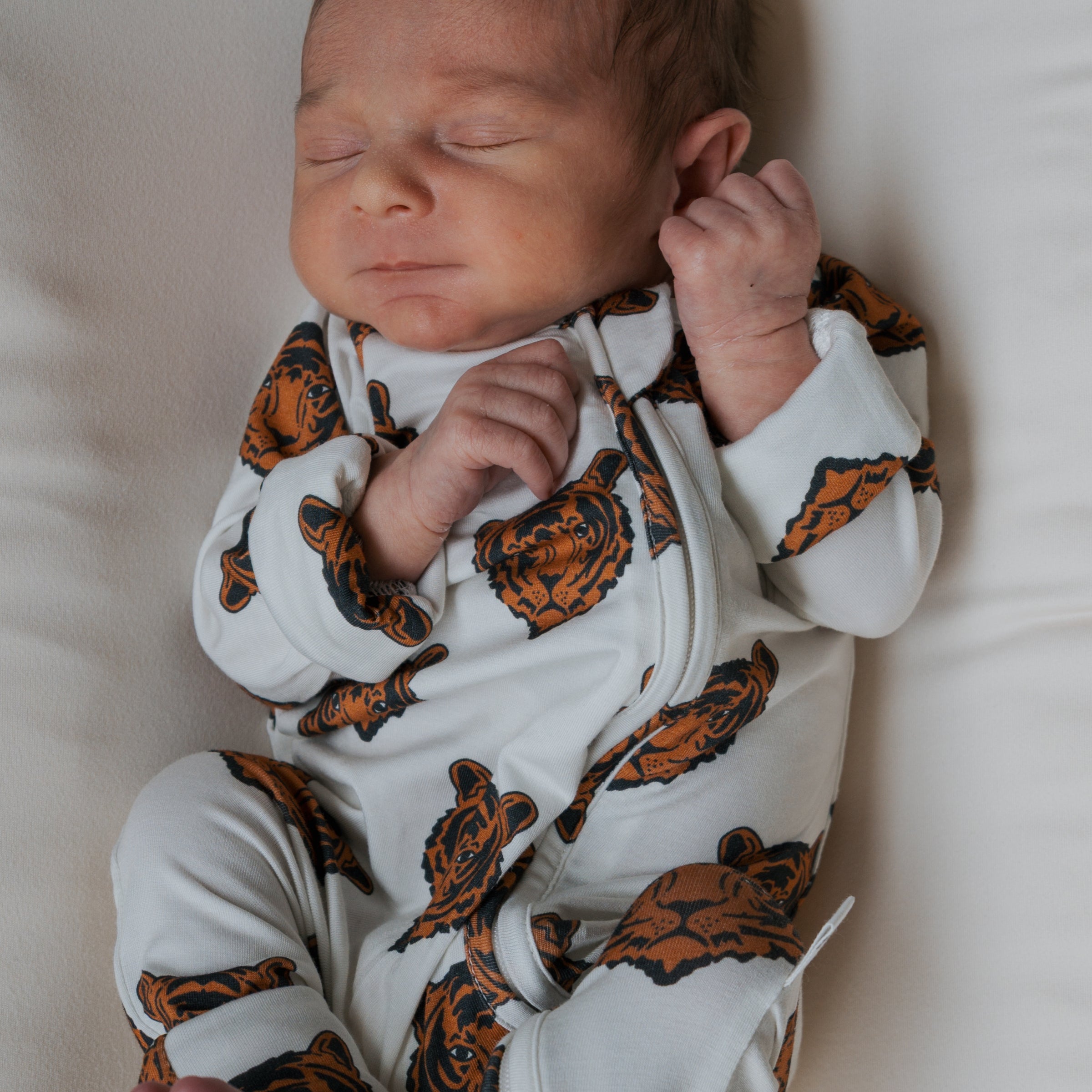 Forever French Baby Tigers Bamboo Zip Baby Pajamas | Milk & Baby