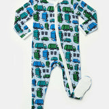 Garbage Trucks | Soft & Stretchy Zipper Footie | Milk & Baby