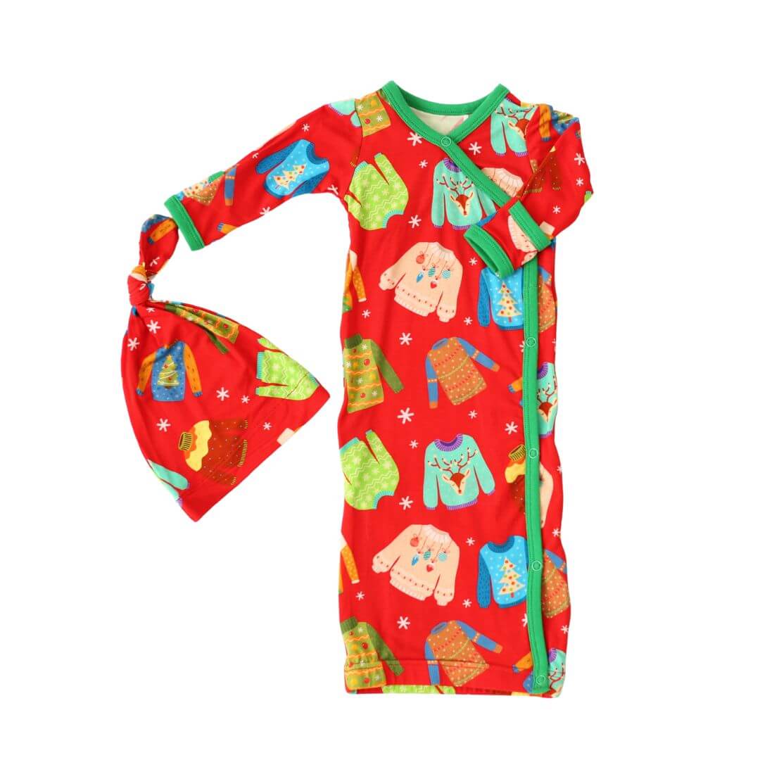 Ugly Sweater Gown & Hat | Milk & Baby
