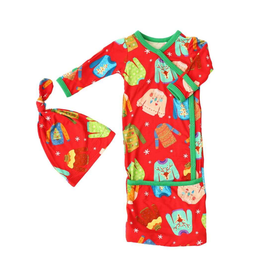 Ugly Sweater Gown & Hat | Milk & Baby