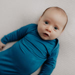 Blue Knotted Newborn Baby Gown | Milk & Baby