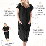 Universal Labor and Delivery Gown in Black - Milk & Baby 