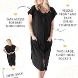 Universal Labor and Delivery Gown in Black - Milk & Baby 