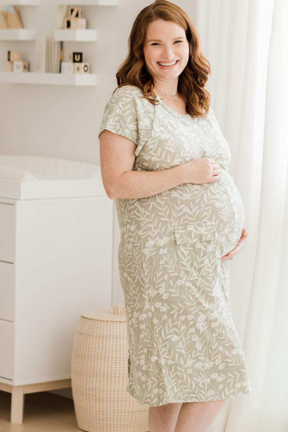Modern Polka Dot Labor & Delivery Gown
