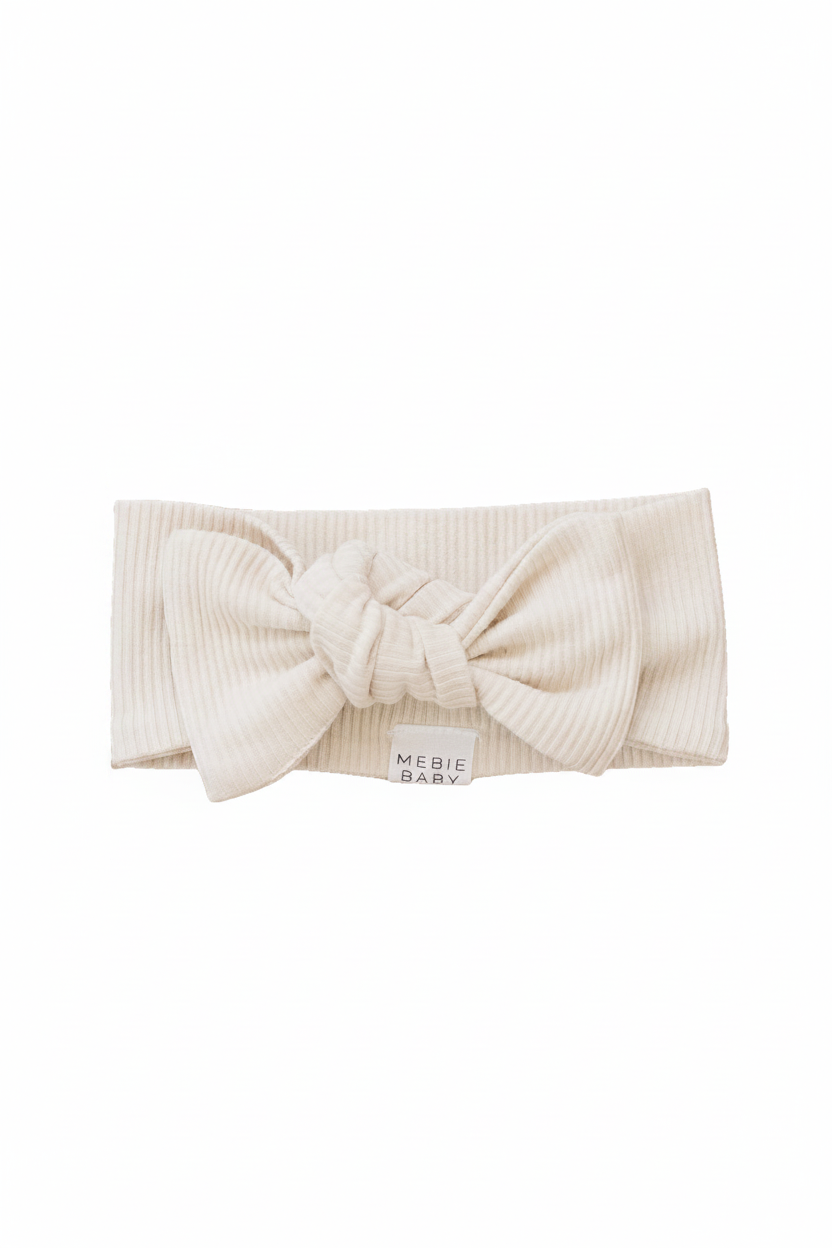 Vanilla Organic Cotton Ribbed Head Wrap - Portrait