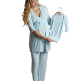 Whisper Blue Maternity & Nursing PJ & Baby Set | Milk & Baby