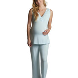 Whisper Blue Maternity & Nursing PJ & Baby Set | Milk & Baby