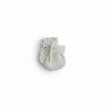 White Knit Booties with White Space