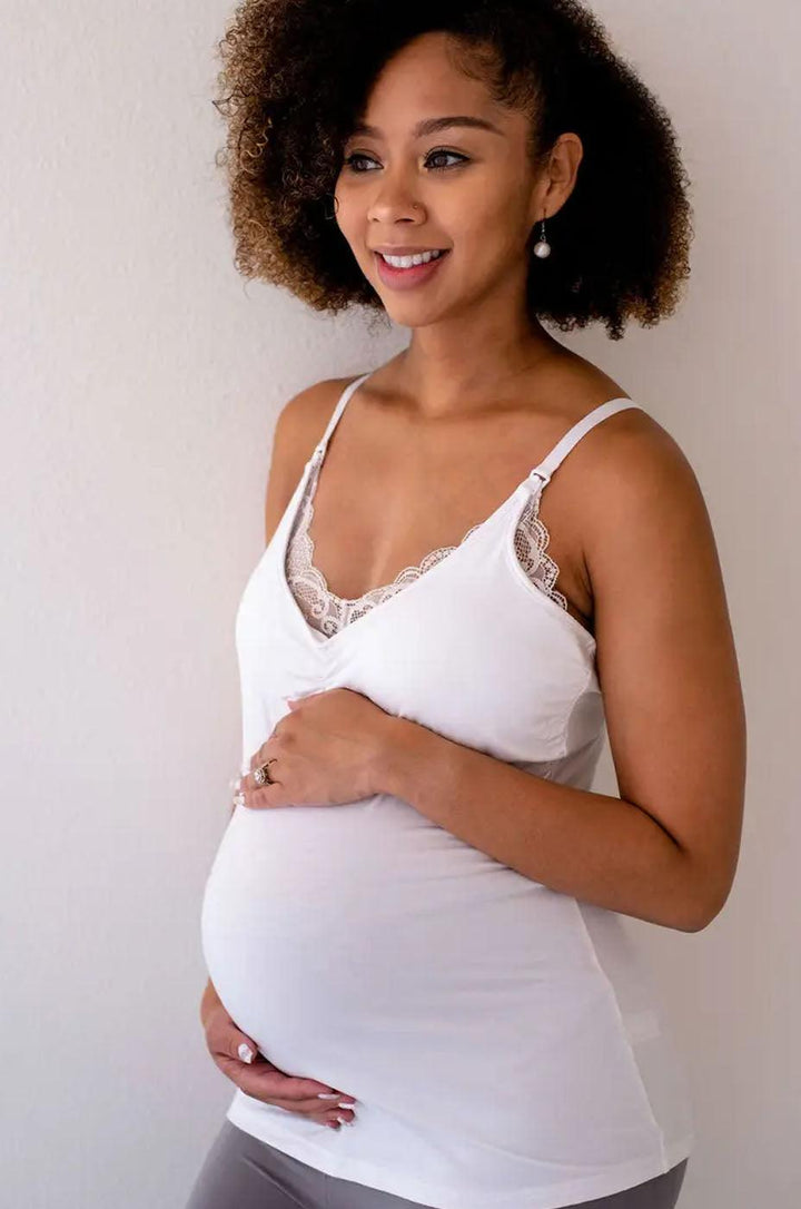 White Lace Nursing Camisole - Milk & Baby 