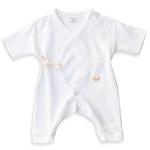 White Pointelle Baby Kimono Onesie | Milk & Baby
