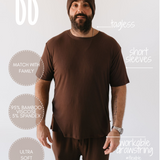 Coffee Bean | Men's Bamboo Short Sleeve Pajamas | Milk & Baby