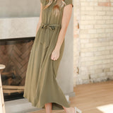 Willow Cap Sleeve Linen Maxi Dress