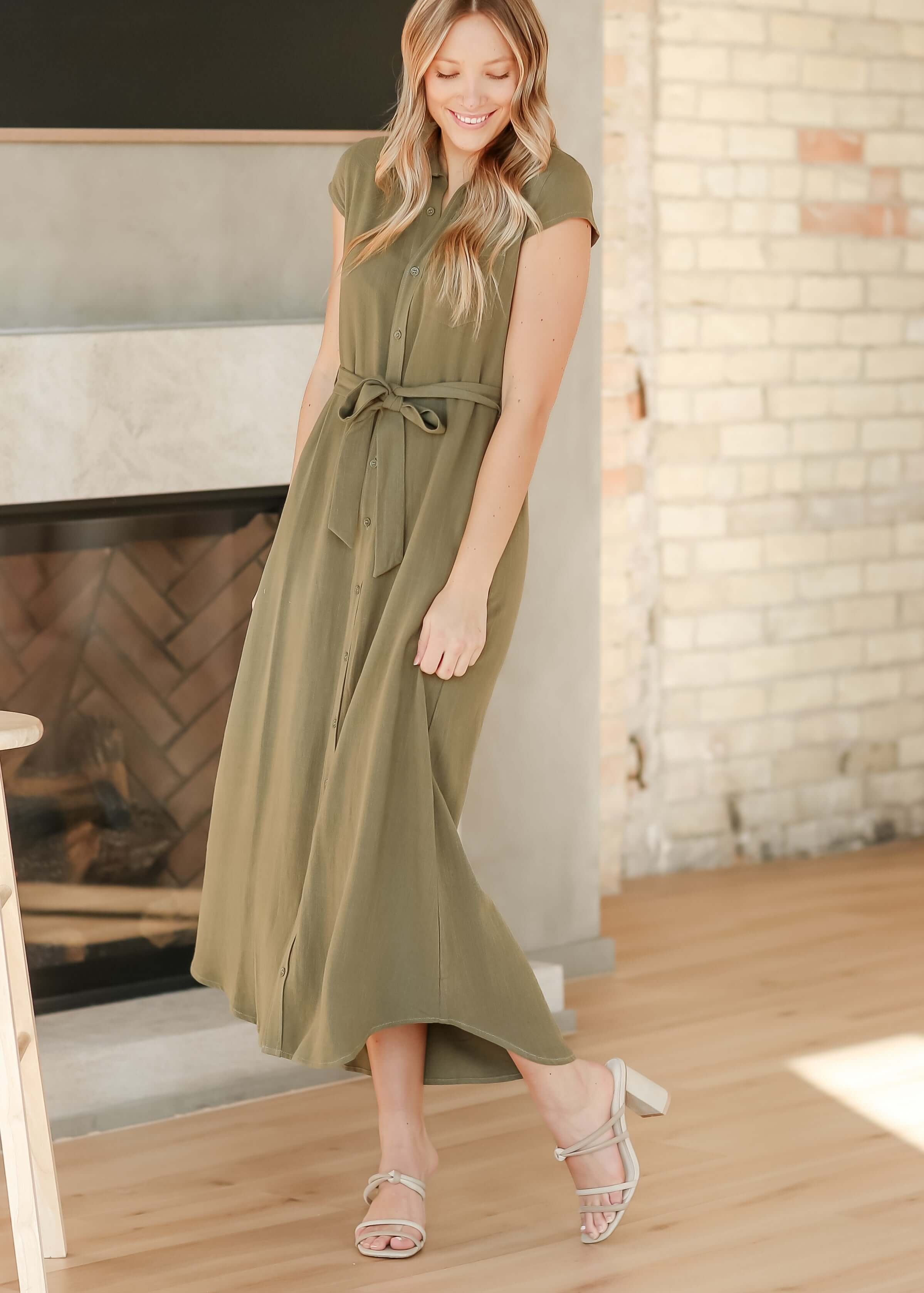 Willow Cap Sleeve Linen Maxi Dress | Milk & Baby