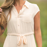 Willow Blush Pink Cotton Gauze Midi Dress