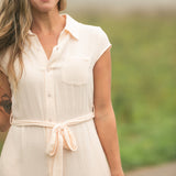 Willow Blush Pink Cotton Gauze Midi Dress