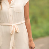 Willow Blush Pink Cotton Gauze Midi Dress