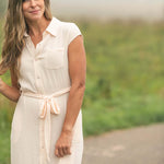 Willow Blush Pink Cotton Gauze Midi Dress | Milk & Baby