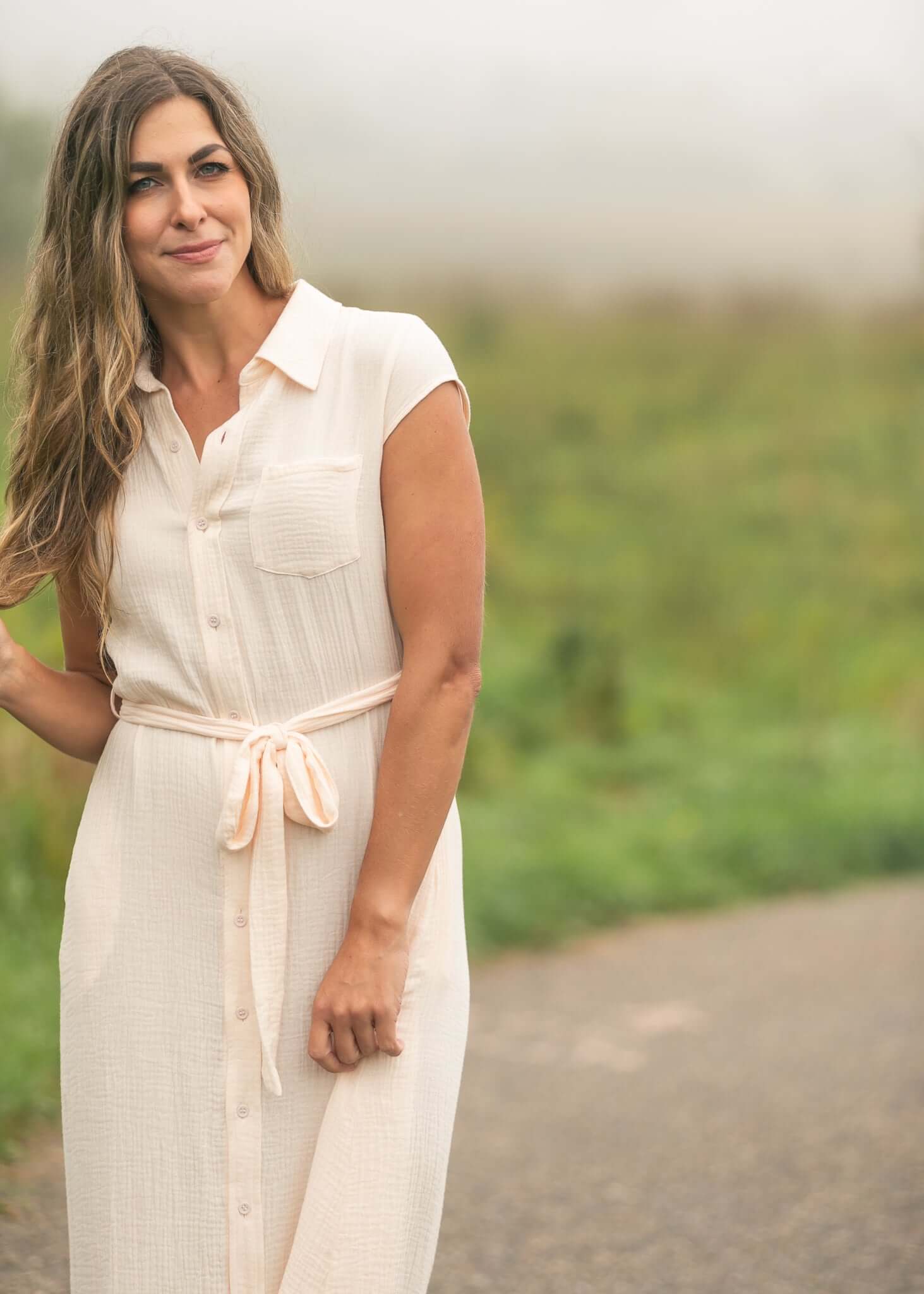 Willow Blush Pink Cotton Gauze Midi Dress | Milk & Baby