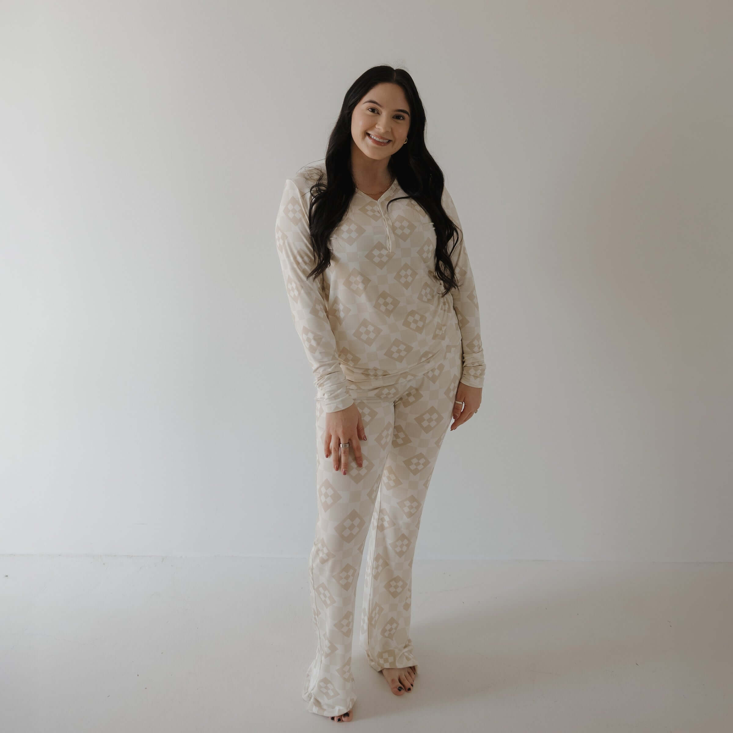 Cottage Quilt | Women's Long Sleeve Bamboo Pajama | Milk & Baby