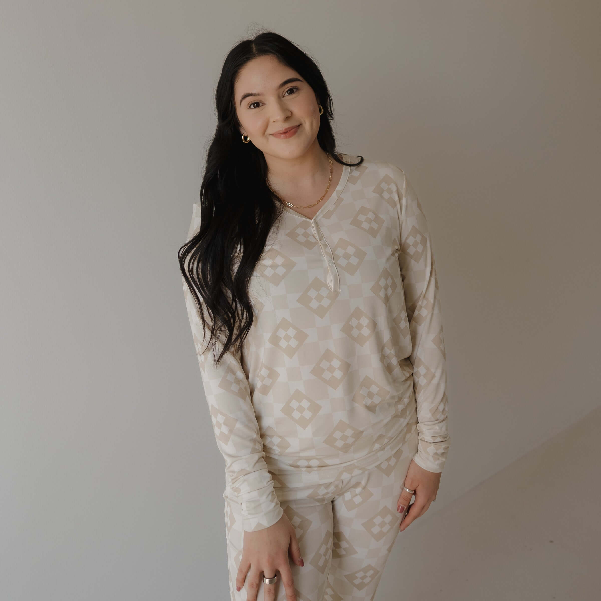 Cottage Quilt | Women's Long Sleeve Bamboo Pajama | Milk & Baby