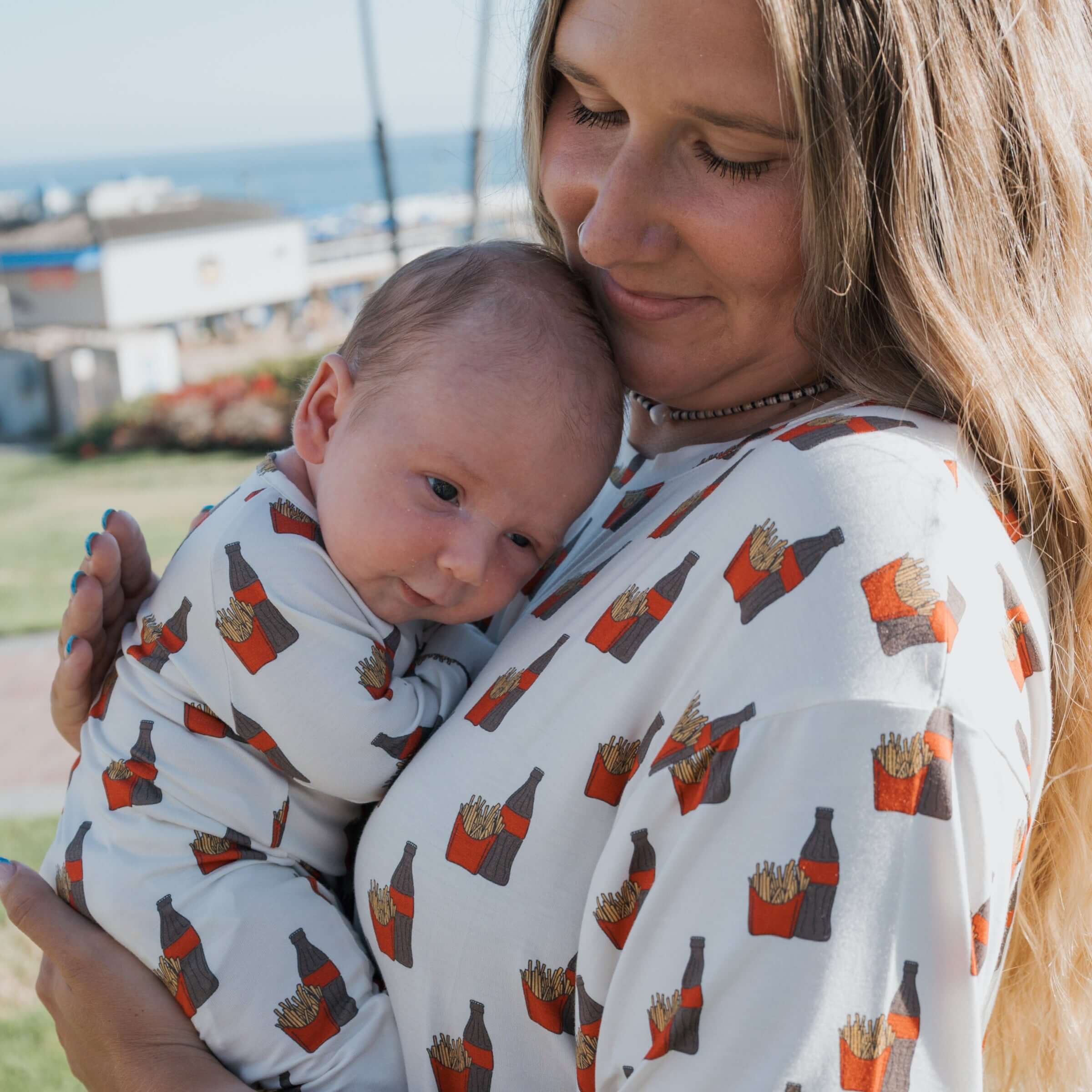 Fries & Cola | Women's Bamboo Short Set | Milk & Baby