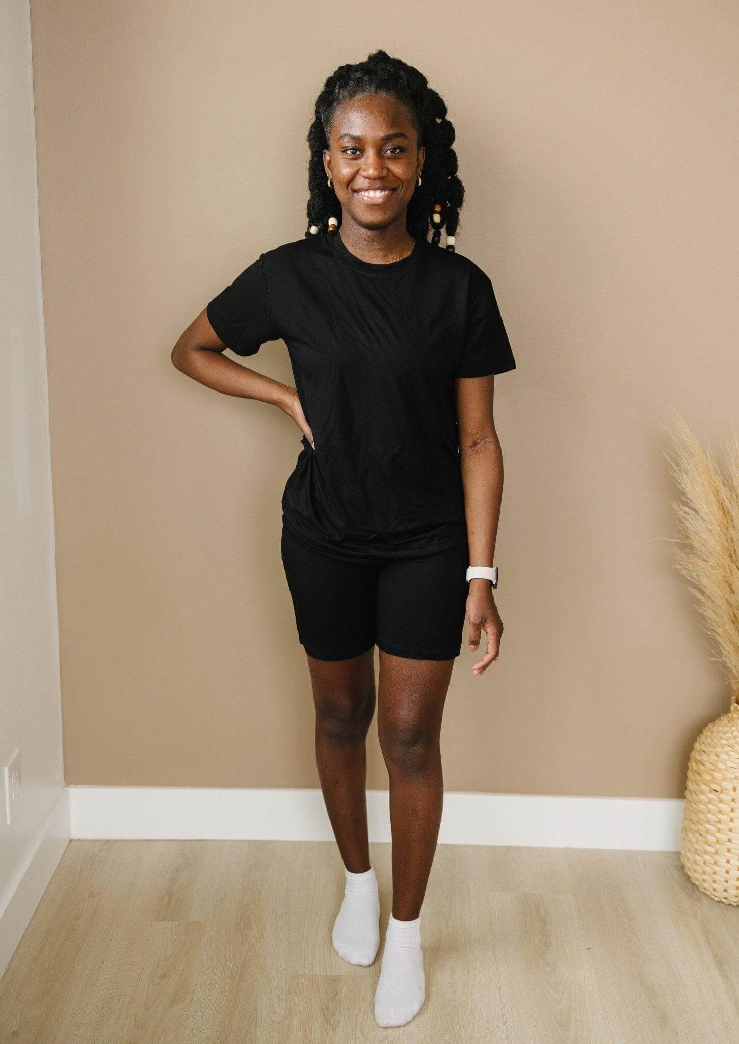Little Joy Co. Women's Bamboo Tee & Bike Shorts | Milk & Baby