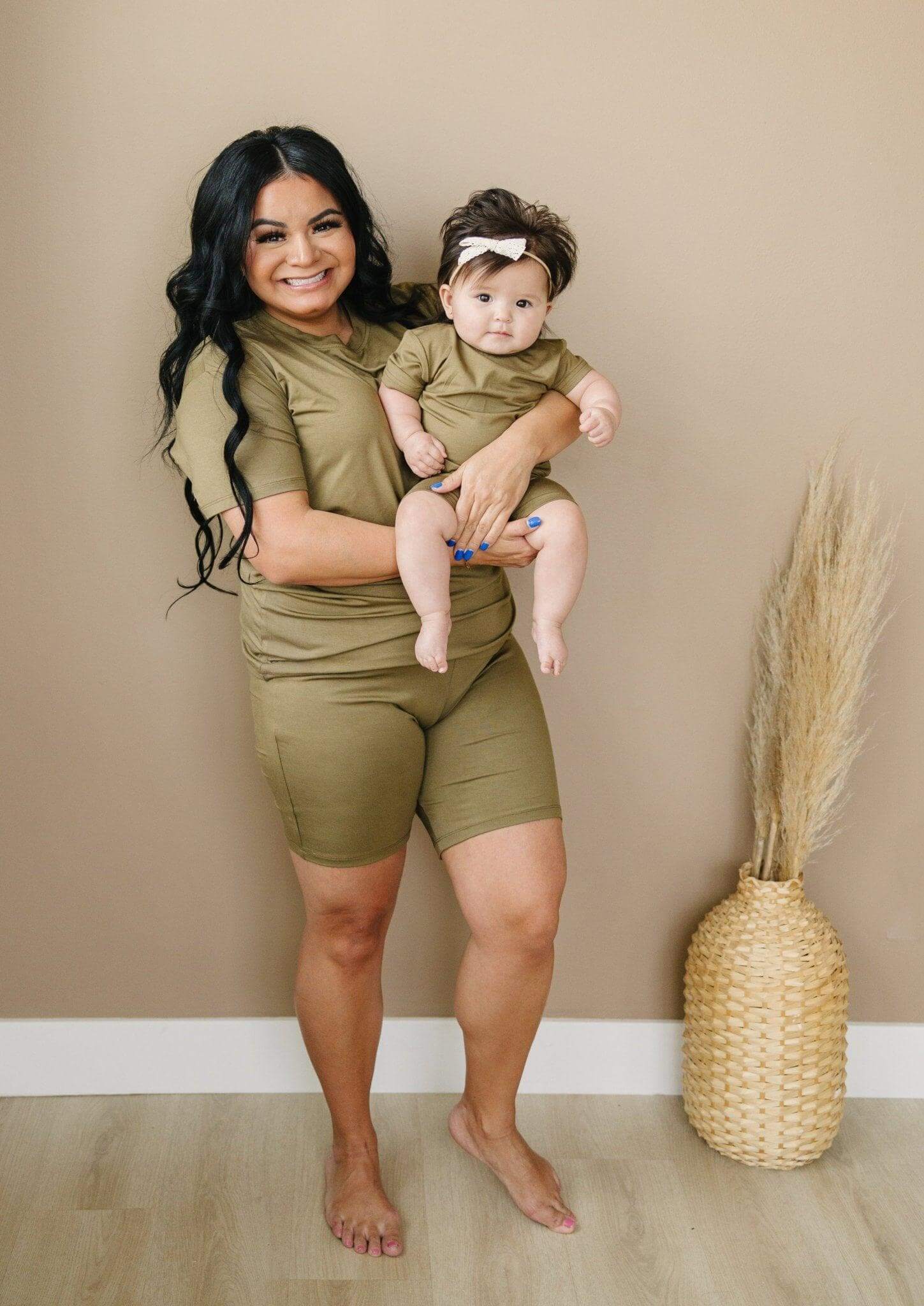 Little Joy Co. Women's Bamboo Tee & Bike Shorts | Milk & Baby