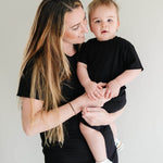 Little Joy Co. Women's Bamboo Tee & Bike Shorts | Milk & Baby