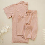 Little Joy Co. Women's Bamboo Tee & Bike Shorts | Milk & Baby