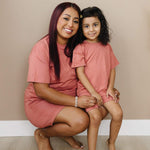 Little Joy Co. Women's Bamboo Tee & Bike Shorts | Milk & Baby