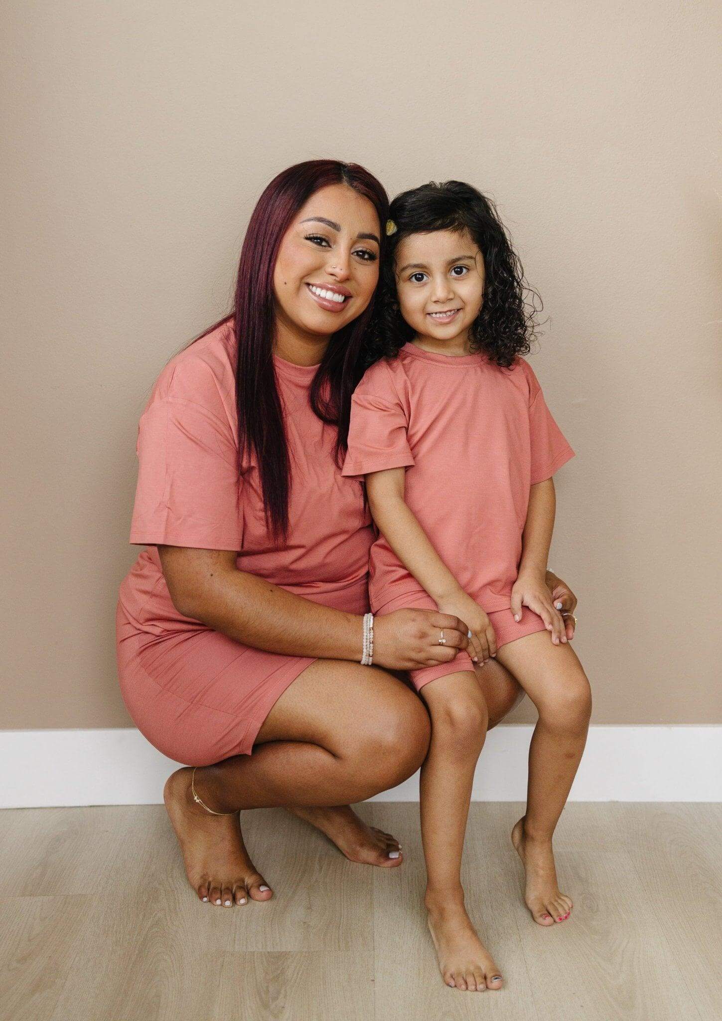 Little Joy Co. Women's Bamboo Tee & Bike Shorts | Milk & Baby