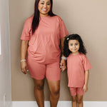 Little Joy Co. Women's Bamboo Tee & Bike Shorts | Milk & Baby