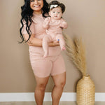 Little Joy Co. Women's Bamboo Tee & Bike Shorts | Milk & Baby