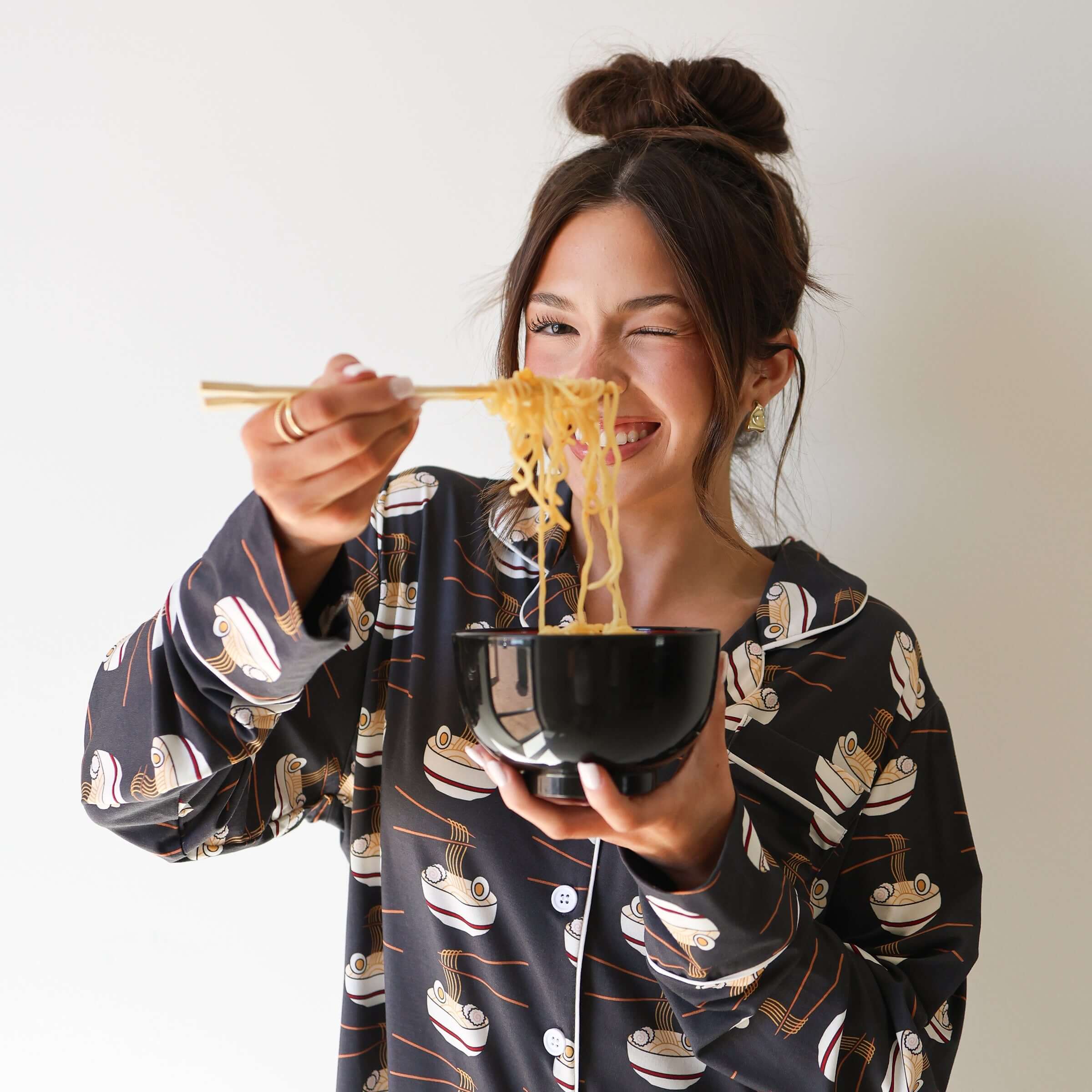 Ramen | Women's Bamboo Button Up Lounge Set | Milk & Baby
