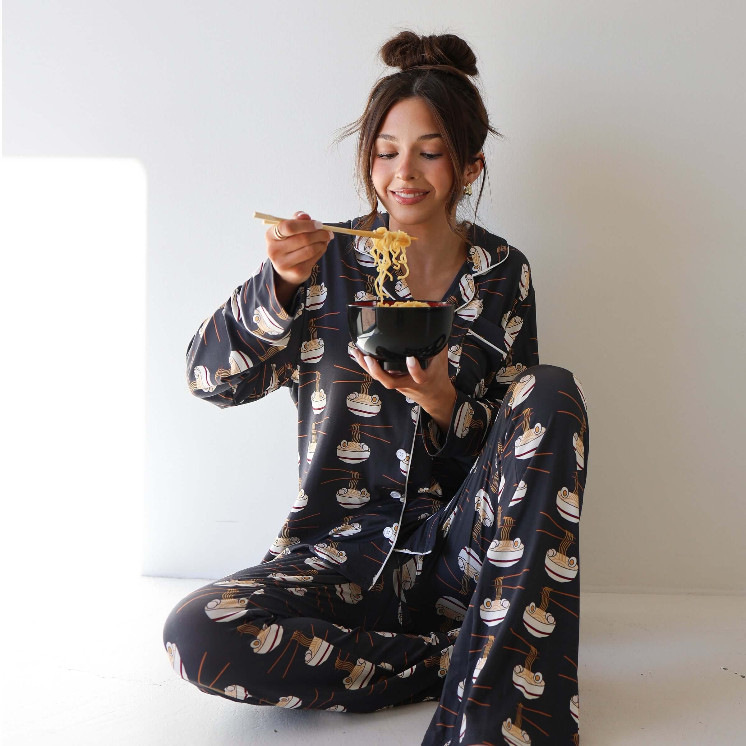 Ramen | Women's Bamboo Button Up Lounge Set | Milk & Baby