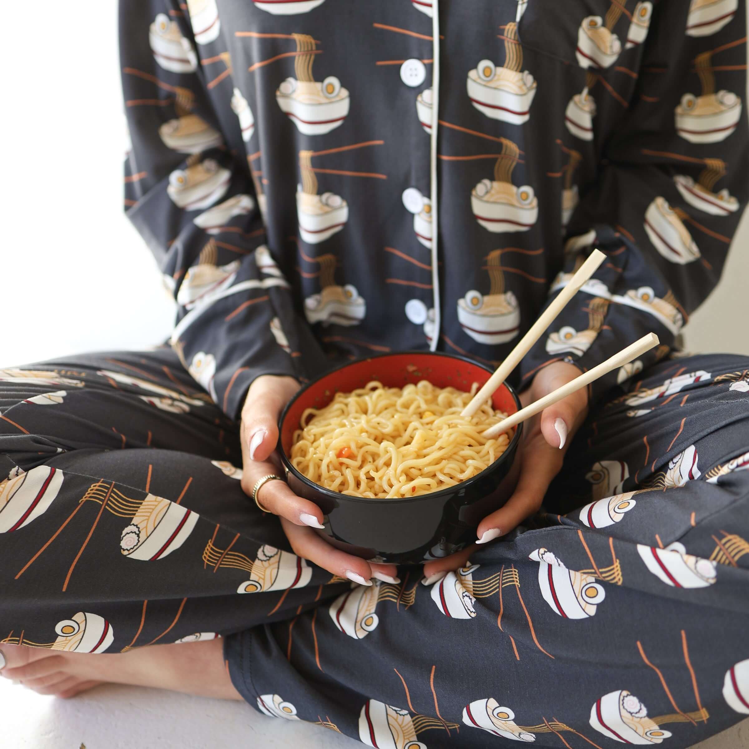 Ramen | Women's Bamboo Button Up Lounge Set | Milk & Baby